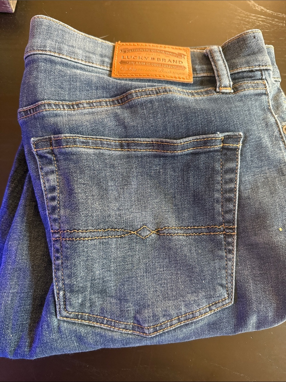 Lucky Brand Men's Slim Straight Dark Blue Denim Jeans 36x30